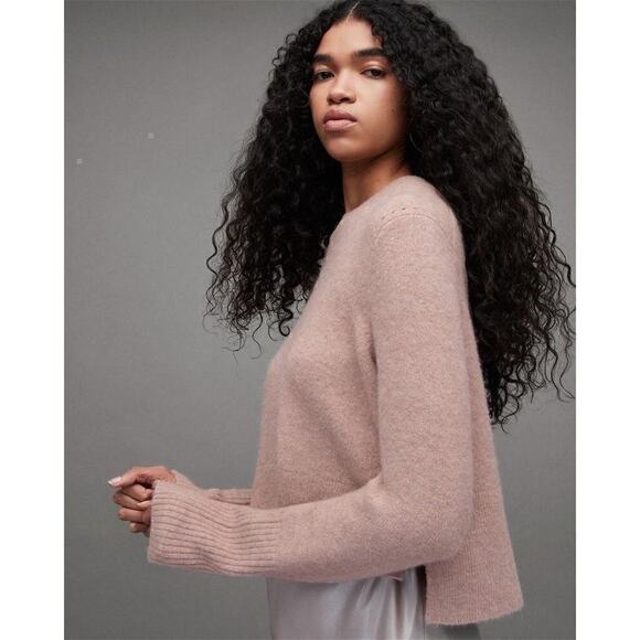 NWT All Saints Wick Crew Neck Sweater Women’s Wool Blend Pink Size Medium - Picture 1 of 6
